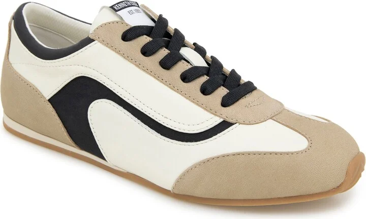 Cream/ Black Leather