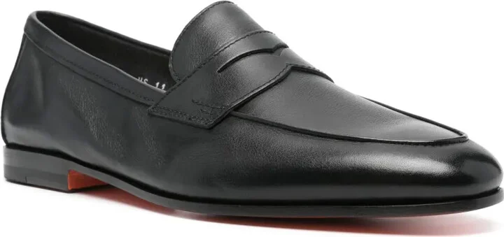 Almond Leather Loafers - Image 2