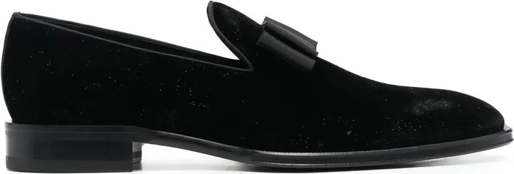 Almond-Toe Bow-Detail Loafers