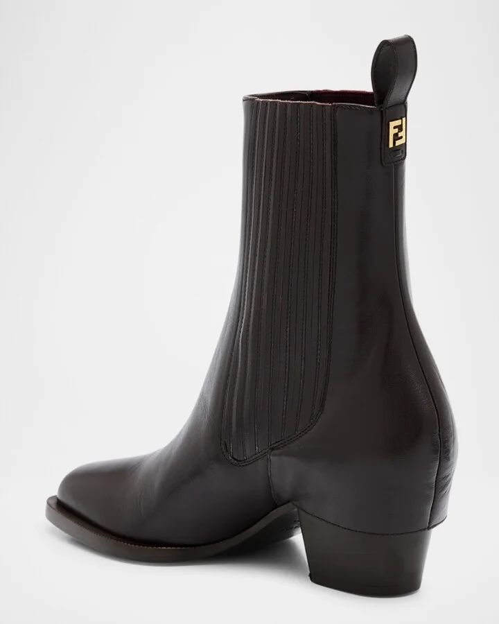 Almond-Toe Calf Leaher Boots - Image 6