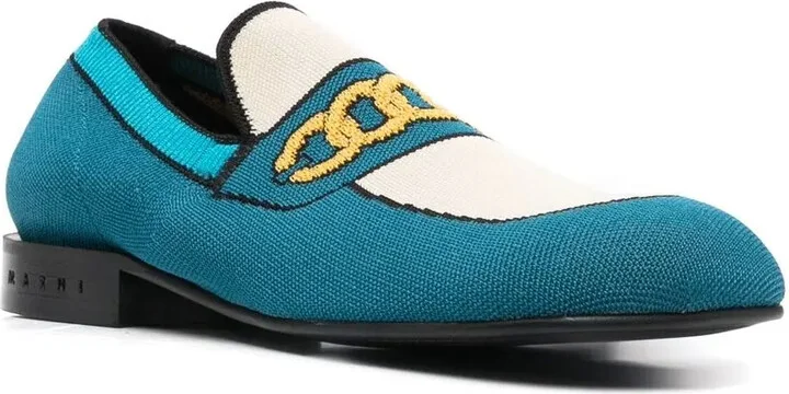 Almond-Toe Knitted Loafers - Image 2