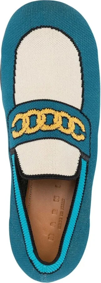 Almond-Toe Knitted Loafers - Image 4
