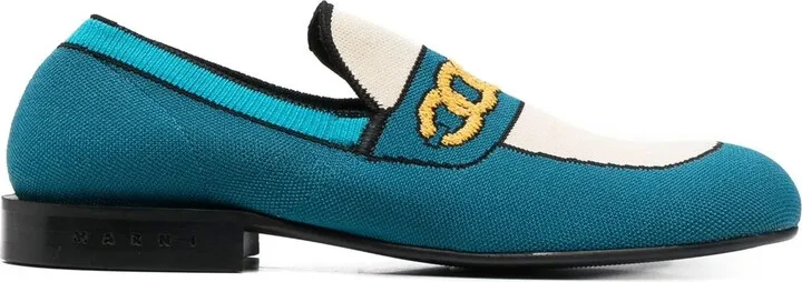 Almond-Toe Knitted Loafers