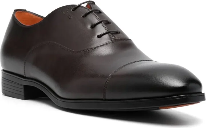 Almond-Toe Lace-Up Leather Shoes - Image 2
