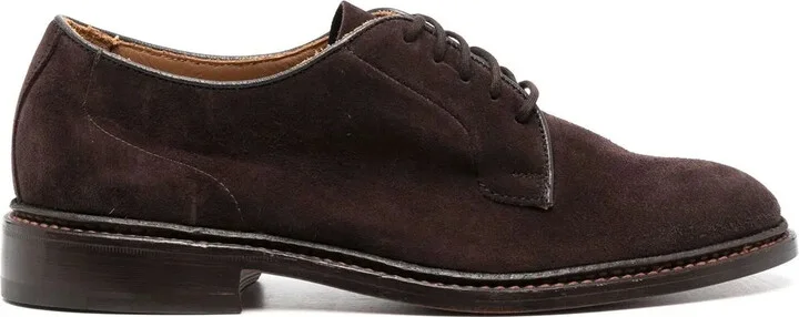 Almond-Toe Lace-Up Oxford Shoes