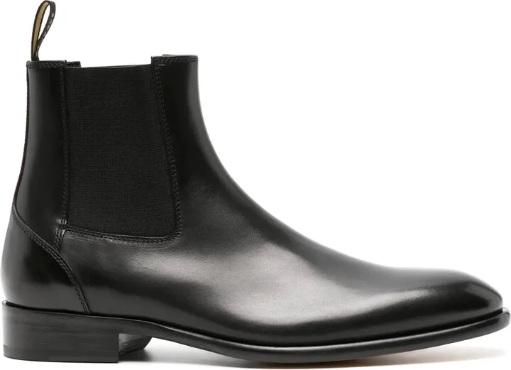 Almond Toe Leather Ankle Boots