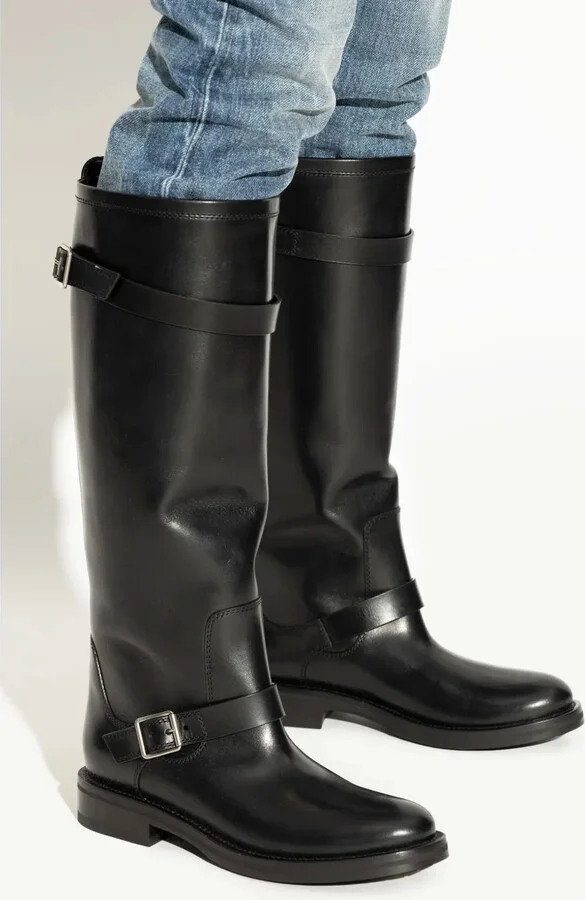 Almond-Toe Leather Boots - Image 2