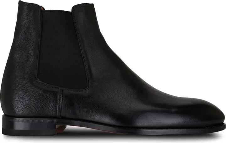 Almond-Toe Leather Boots