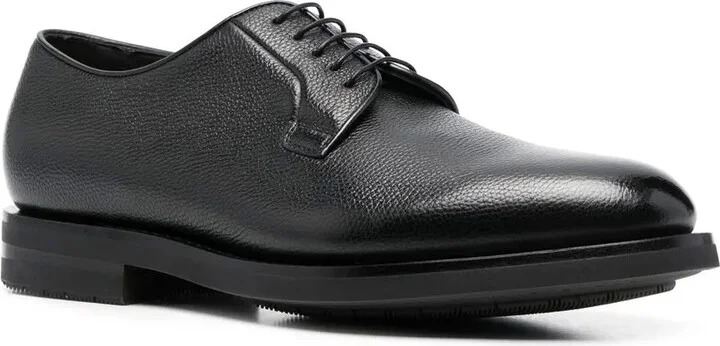 Almond-Toe Leather Derby Shoes - Image 2