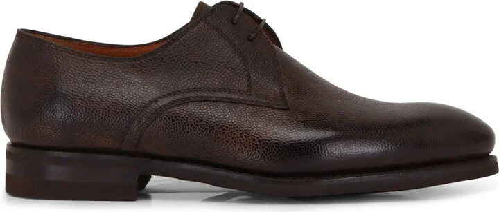Almond-Toe Leather Derby Shoes