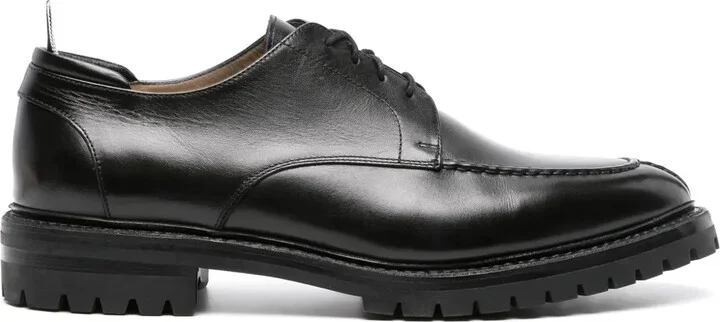 Almond-Toe Leather Derby Shoes