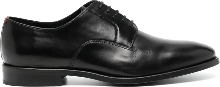 Almond-Toe Leather Derby Shoes