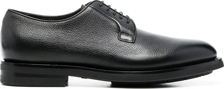 Almond-Toe Leather Derby Shoes
