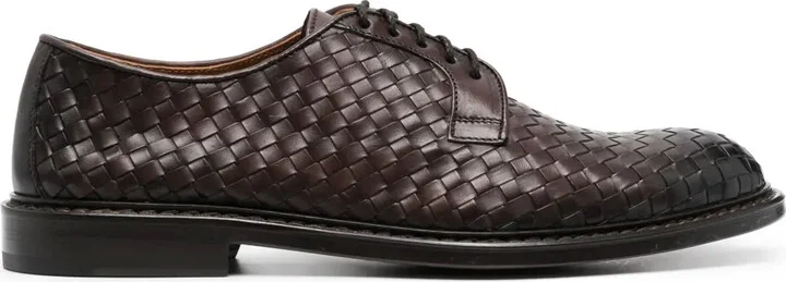 Almond-Toe Leather Derby Shoes