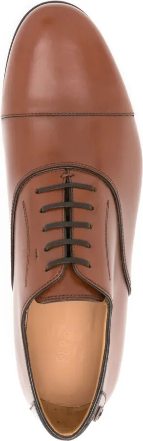 Almond-Toe Leather Lace-Up Shoes - Image 4