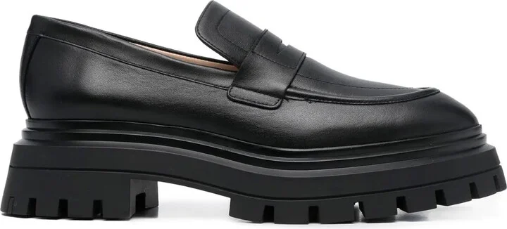 Almond-Toe Leather Loafers