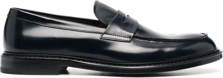 Almond-Toe Leather Loafers