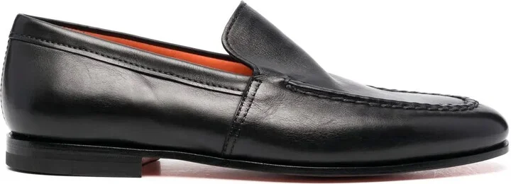 Almond-Toe Leather Loafers