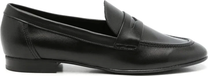 Almond Toe Leather Loafers