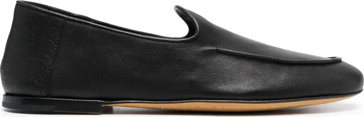 Almond-Toe Leather Loafers