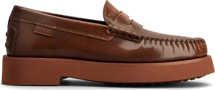 Almond-Toe Leather Loafers