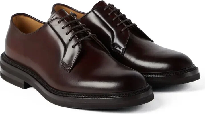Almond-Toe Leather Oxford Shoes - Image 3