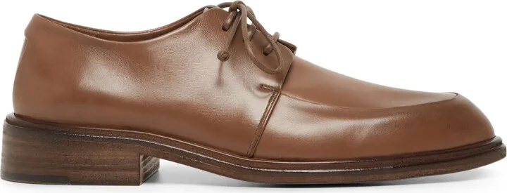 Almond-Toe Leather Oxford Shoes