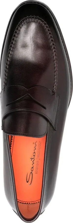 Almond-Toe Leather Penny Loafers - Image 4