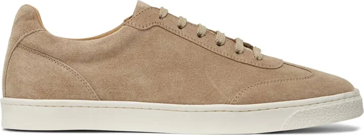 Almond-Toe Leather Sneakers