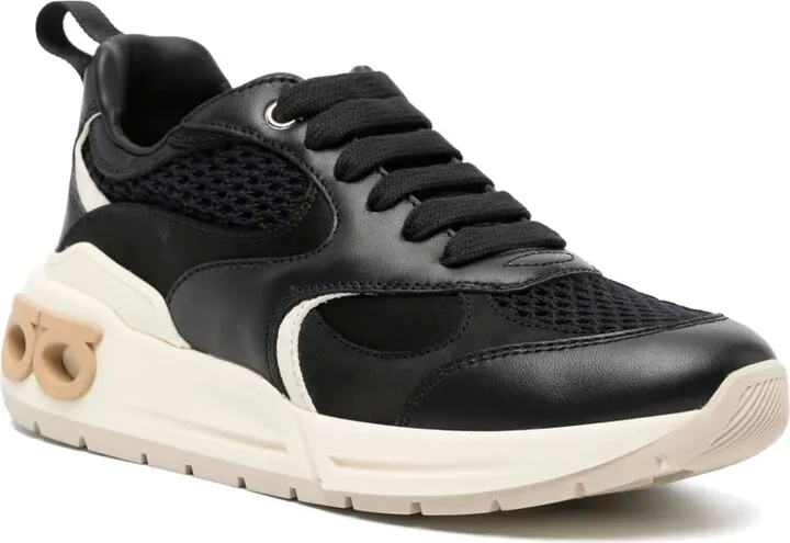 Almond-Toe Panelled Leather Sneakers - Image 2