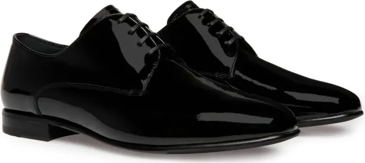 Almond-Toe Patent-Finish Derby Shoes - Image 2