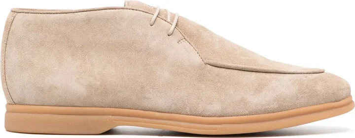 Almond-Toe Suede Derby Shoes