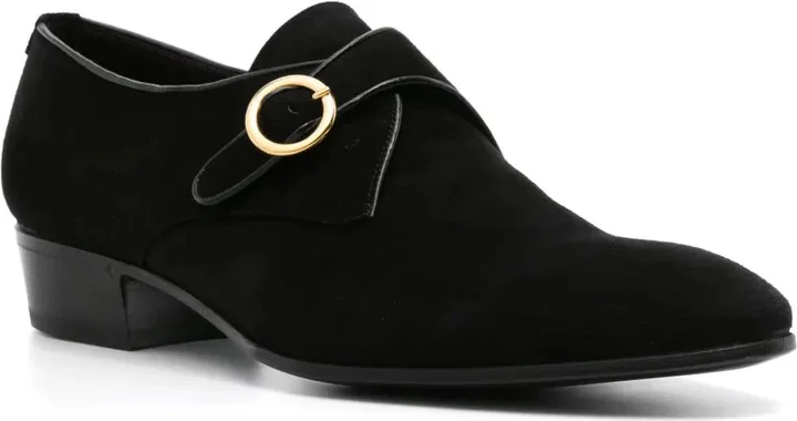 Almond-Toe Suede Monk Shoes - Image 2