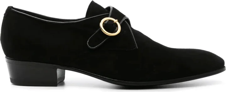Almond-Toe Suede Monk Shoes