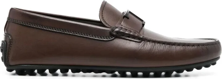 almond-toe T-buckle loafers