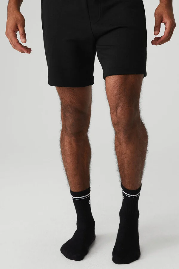 ALO | Half-Crew Throwback Socks in White/Black, Size: Small - Image 4