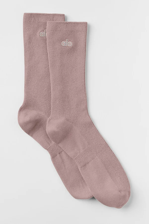 ALO | Half-Crew Understated Socks in White, Size: Small - Image 10