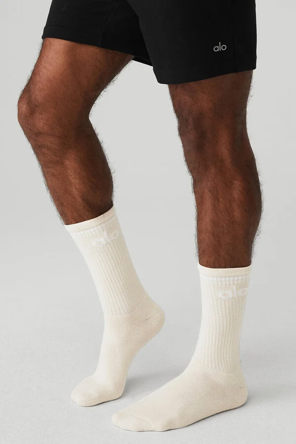 ALO | Throwback Socks in White/Black, Size: Small - Image 6