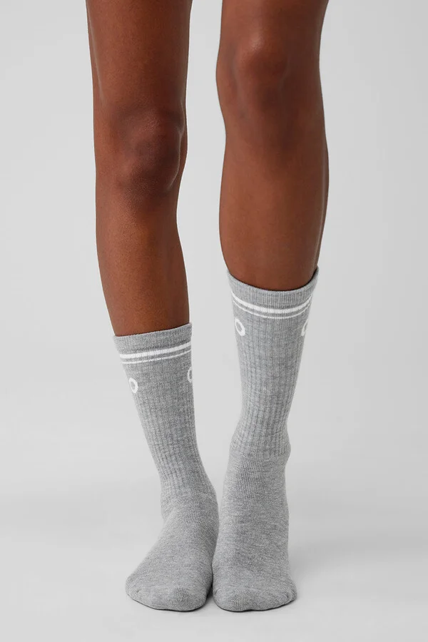 ALO | Throwback Socks in White/Black, Size: Small - Image 7
