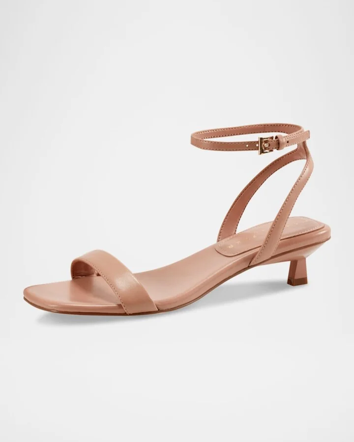Alona Leather Kitten Ankle-Strap Sandals - Image 4