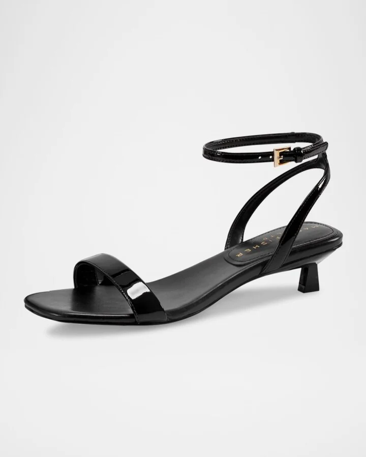 Alona Leather Kitten Ankle-Strap Sandals - Image 11