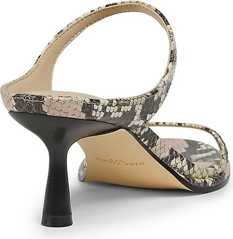 Alonde 60MM Snake-Embossed Leather Double-Strap Sandal - Image 3