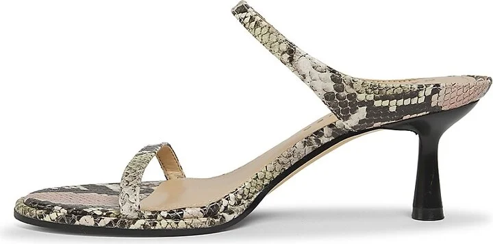 Alonde 60MM Snake-Embossed Leather Double-Strap Sandal - Image 4