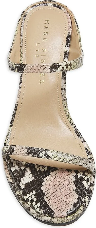 Alonde 60MM Snake-Embossed Leather Double-Strap Sandal - Image 5