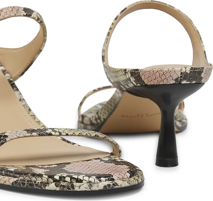 Alonde 60MM Snake-Embossed Leather Double-Strap Sandal - Image 6