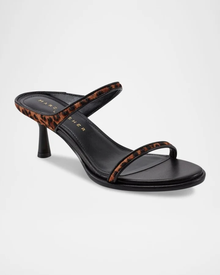 Alonde Leopard Calf Hair Sandals - Image 5