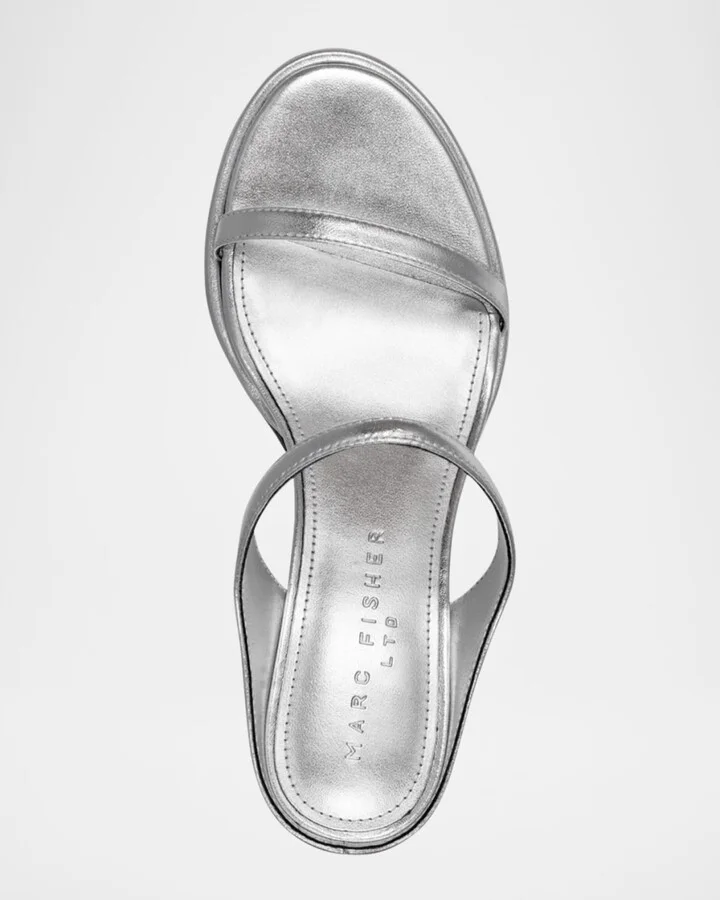 Alonde Snake-Embossed Leather Slide Sandals - Image 6