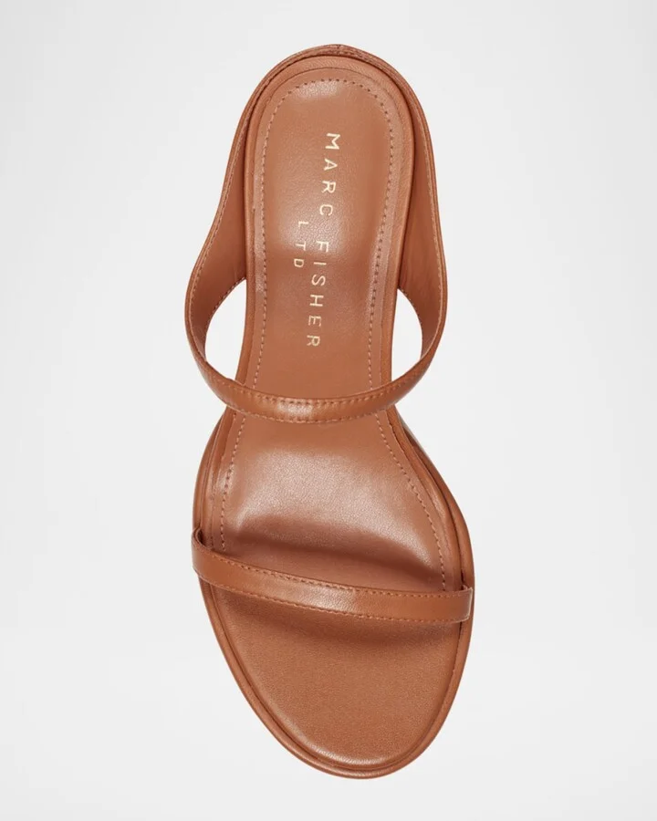 Alonde Snake-Embossed Leather Slide Sandals - Image 7