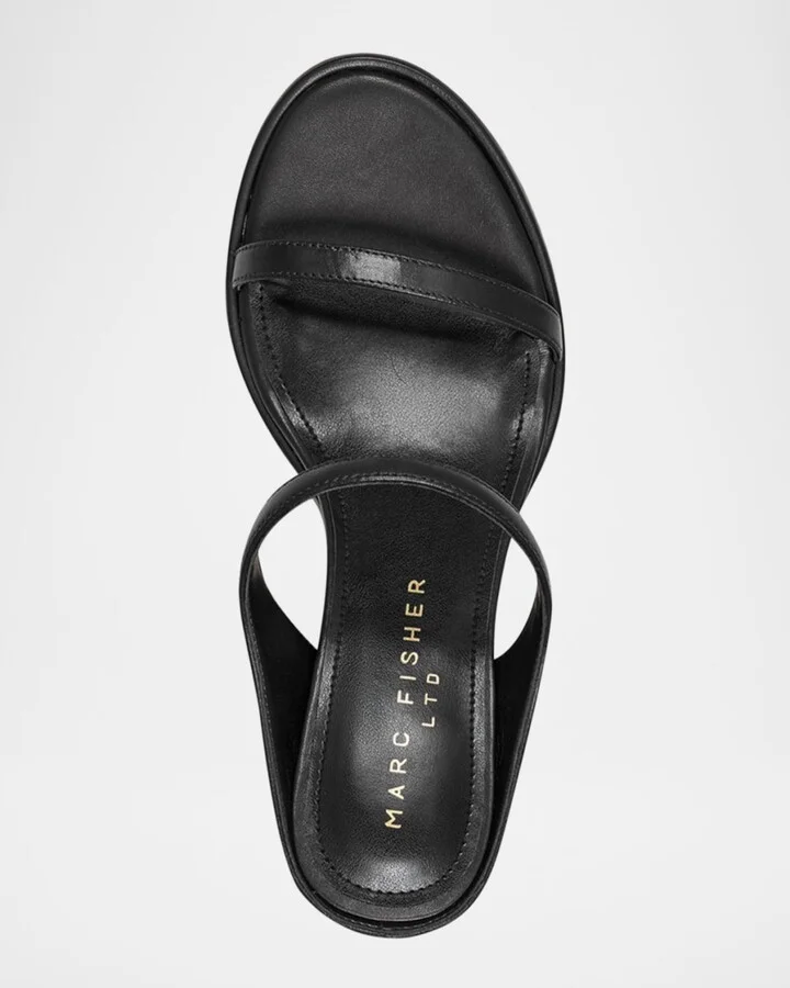 Alonde Snake-Embossed Leather Slide Sandals - Image 11