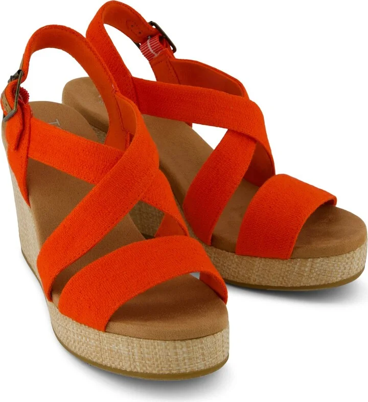 Alondra Wedge Sandal Flame Slubby Woven - Image 2
